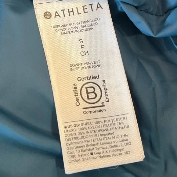 Athleta Downtown Puffer Vest Sardinia Blue Women's Size Small - Picture 8 of 10